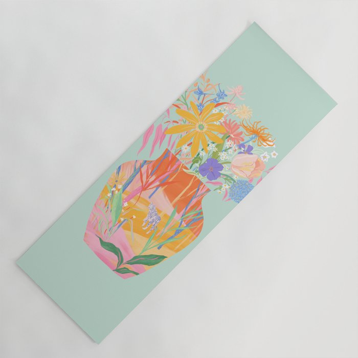 Whimsical Flower Vase Yoga Mat Gallery Image 1