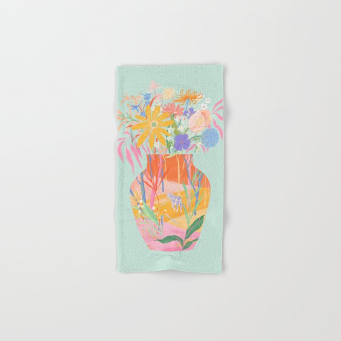 Whimsical Flower Vase Bath Towel Gallery Image 1