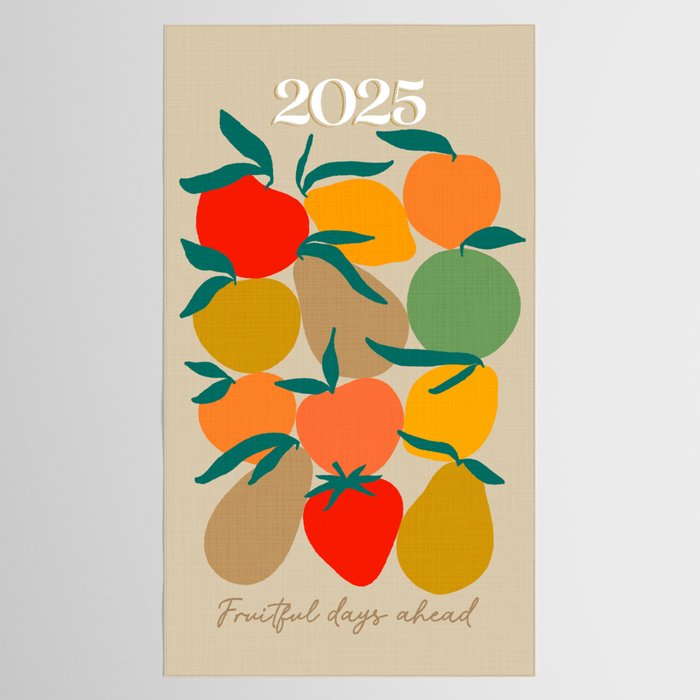 2025 RETRO FRUIT MARKET CALENDAR Tablecloth Gallery Image 2