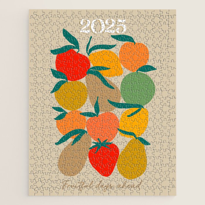 2025 RETRO FRUIT MARKET CALENDAR Jigsaw Puzzle Gallery Image 1