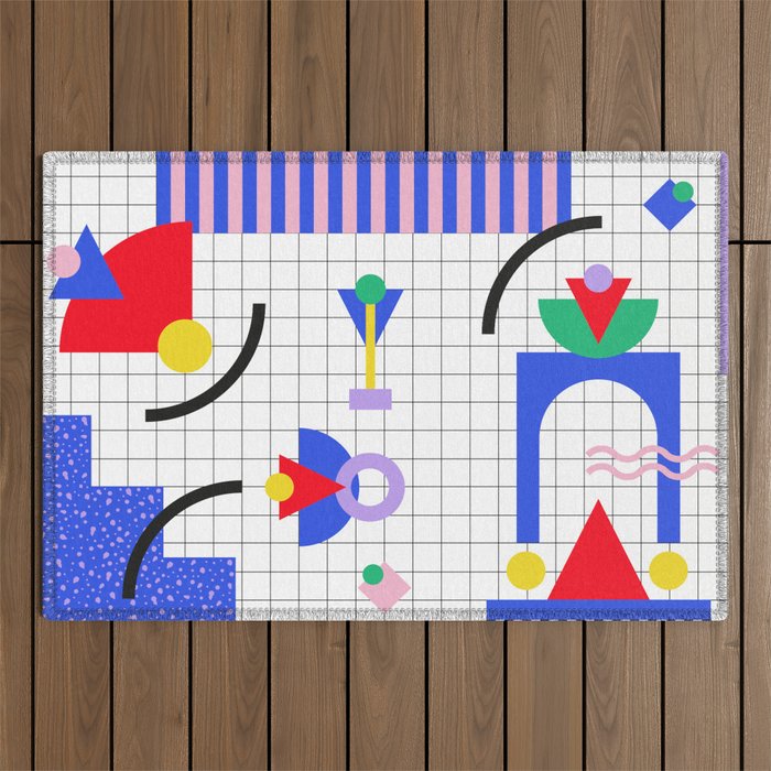 Memphis pattern 88 - 80s / 90s Retro Outdoor Rug Gallery Image 1