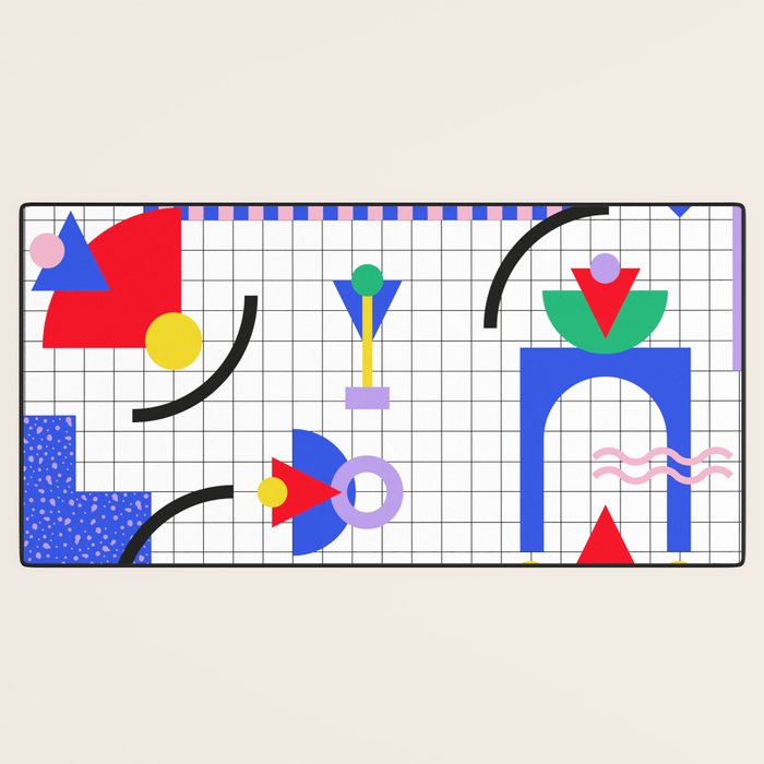 Memphis pattern 88 - 80s / 90s Retro Desk Mat Gallery Image 3