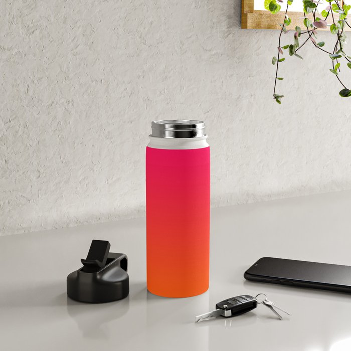 Bright Pink and Orange Ombre Water Bottle Gallery Image 4