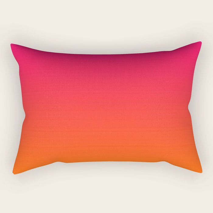 Bright Pink and Orange Ombre Rectangular Pillow Gallery Image 1