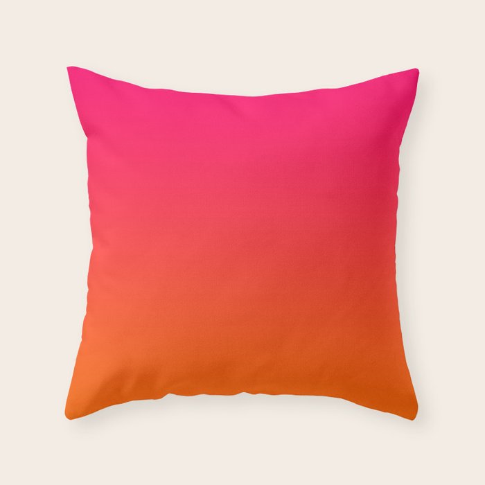 Bright Pink and Orange Ombre Throw Pillow Gallery Image 6