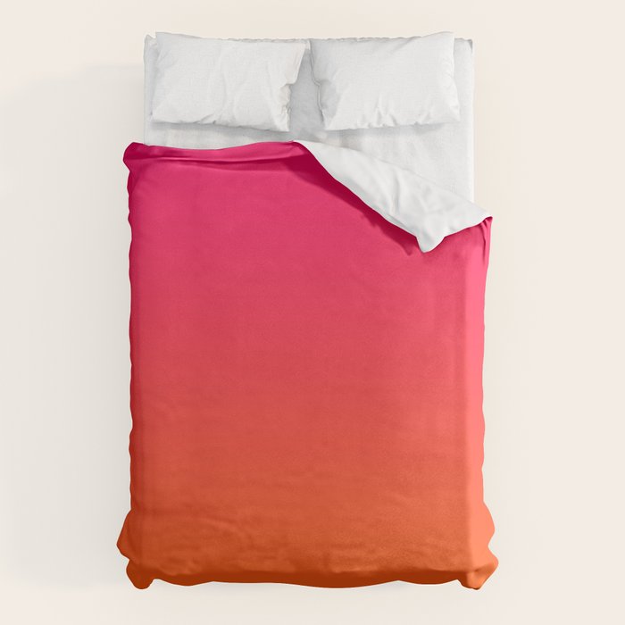Bright Pink and Orange Ombre Duvet Cover Gallery Image 1