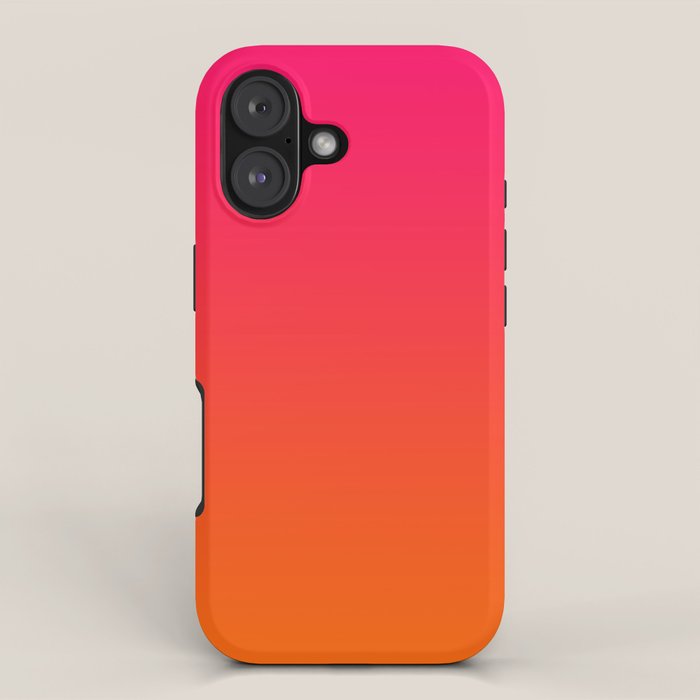 Bright Pink and Orange Ombre iPhone Case Gallery Image 1