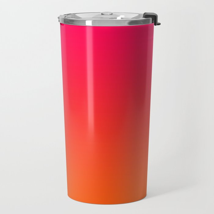 Bright Pink and Orange Ombre Travel Mug Gallery Image 2