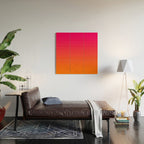 Bright Pink and Orange Ombre Wood Wall Art Gallery Image 2