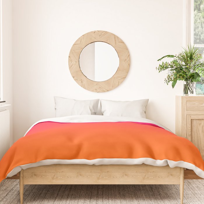 Bright Pink and Orange Ombre Duvet Cover Gallery Image 3
