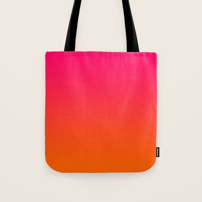 Bright Pink and Orange Ombre Tote Bag Gallery Image 1
