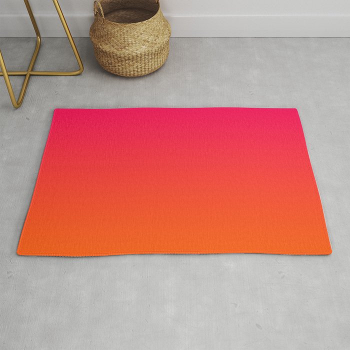 Bright Pink and Orange Ombre Rug Gallery Image 1