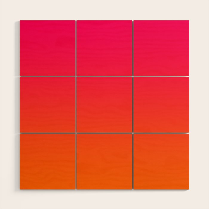 Bright Pink and Orange Ombre Wood Wall Art