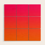 Bright Pink and Orange Ombre Wood Wall Art Gallery Image 1