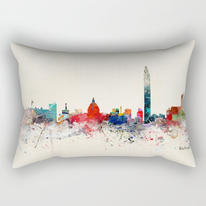 washington skyline Rectangular Pillow Gallery Image 2