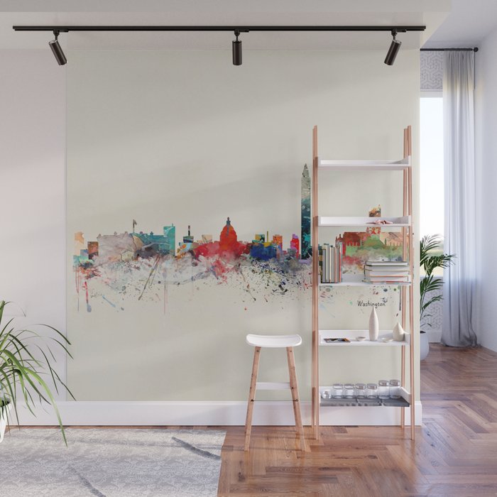washington skyline Wall Mural Gallery Image 1