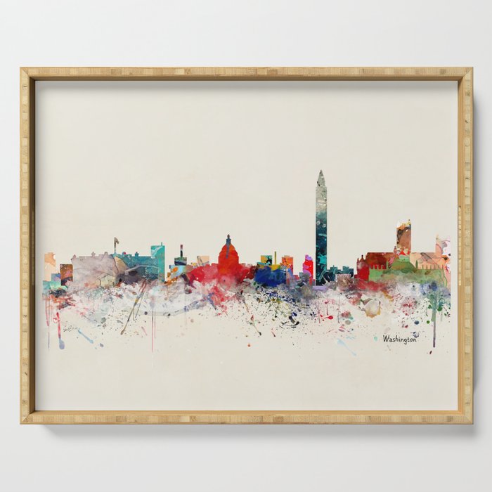 washington skyline Serving Tray Gallery Image 1