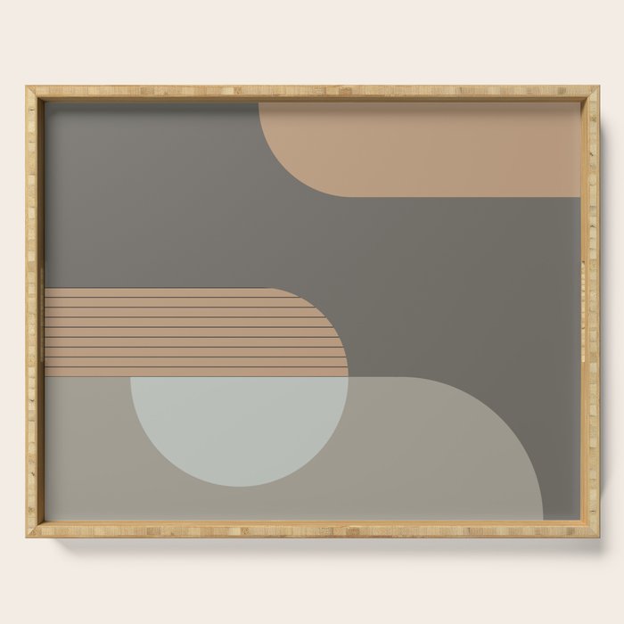 Linen and Stone - Abstract Composition Serving Tray Gallery Image 1