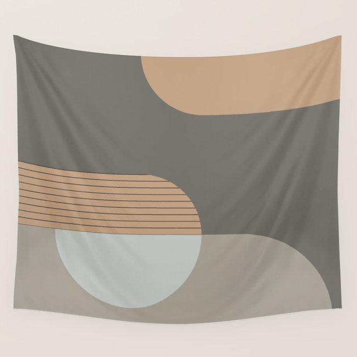 Linen and Stone - Abstract Composition Wall Tapestry Gallery Image 1