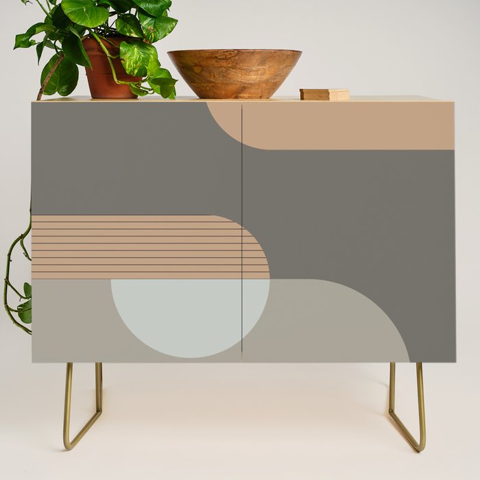 Linen and Stone - Abstract Composition Credenza Gallery Image 1