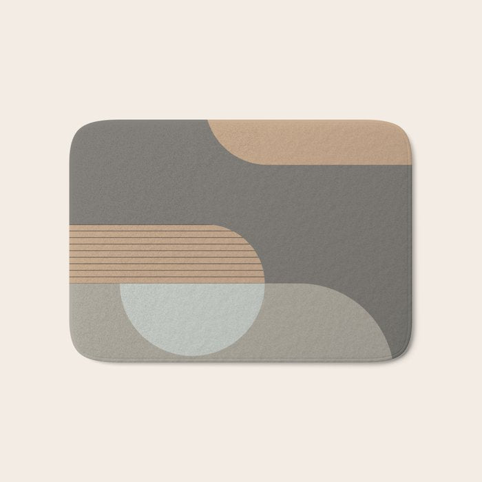 Linen and Stone - Abstract Composition Bath Mat Gallery Image 1