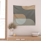 Linen and Stone - Abstract Composition Wall Tapestry Gallery Image 2