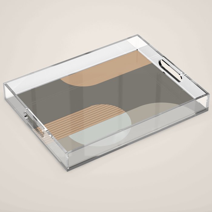 Linen and Stone - Abstract Composition Acrylic Tray Gallery Image 1