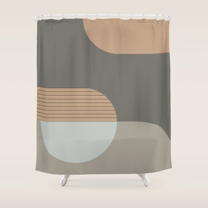 Linen and Stone - Abstract Composition Shower Curtain Gallery Image 1