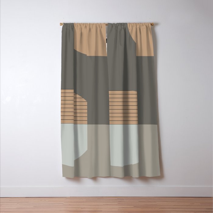 Linen and Stone - Abstract Composition Window Curtain Gallery Image 3