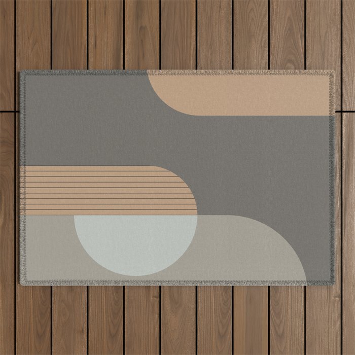 Linen and Stone - Abstract Composition Outdoor Rug Gallery Image 1