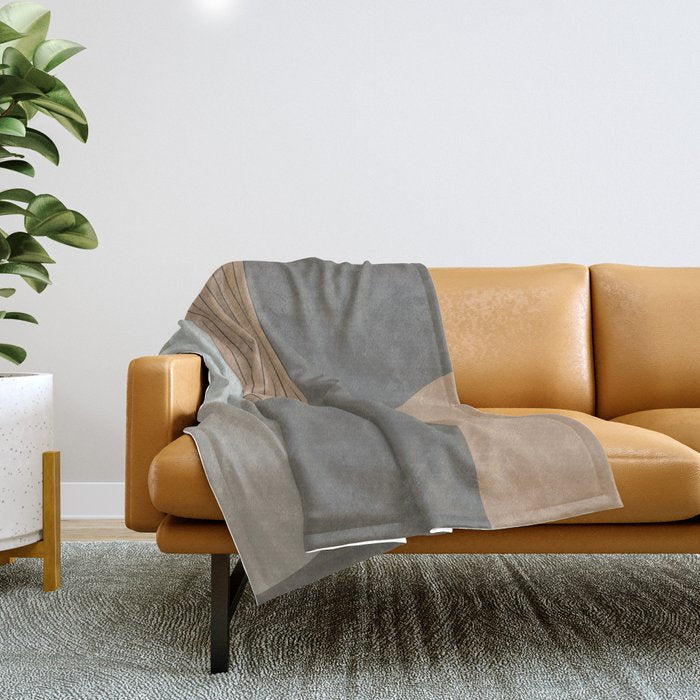 Linen and Stone - Abstract Composition Throw Blanket Gallery Image 1