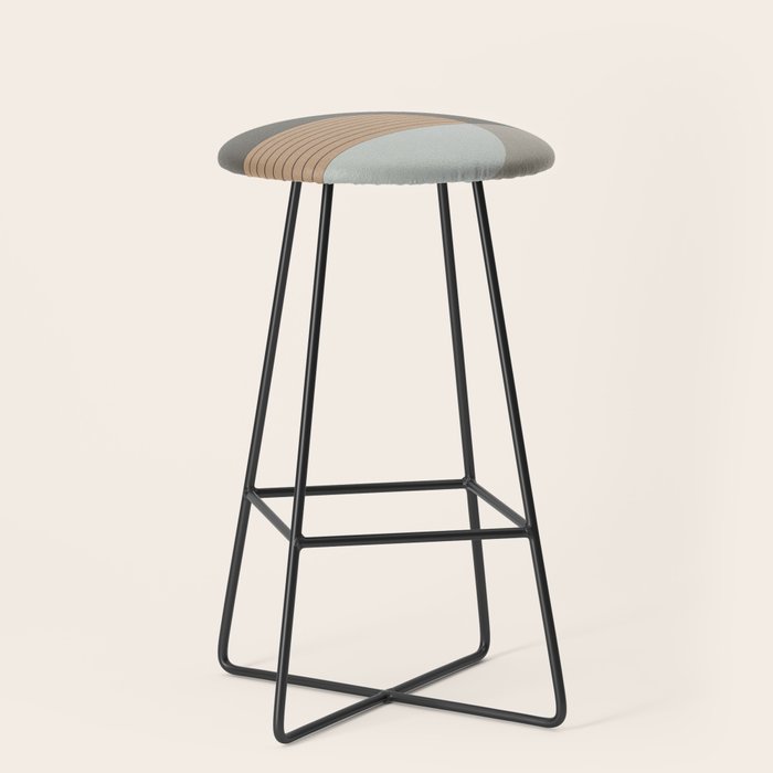Linen and Stone - Abstract Composition Stool Gallery Image 1