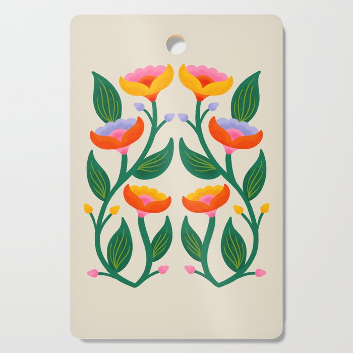 Symmetrical Flowers 2 Cutting Board Gallery Image 1