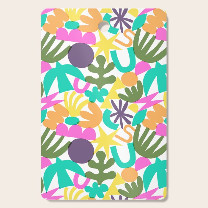 Colorful abstract organic nature shape art pattern Cutting Board Gallery Image 1