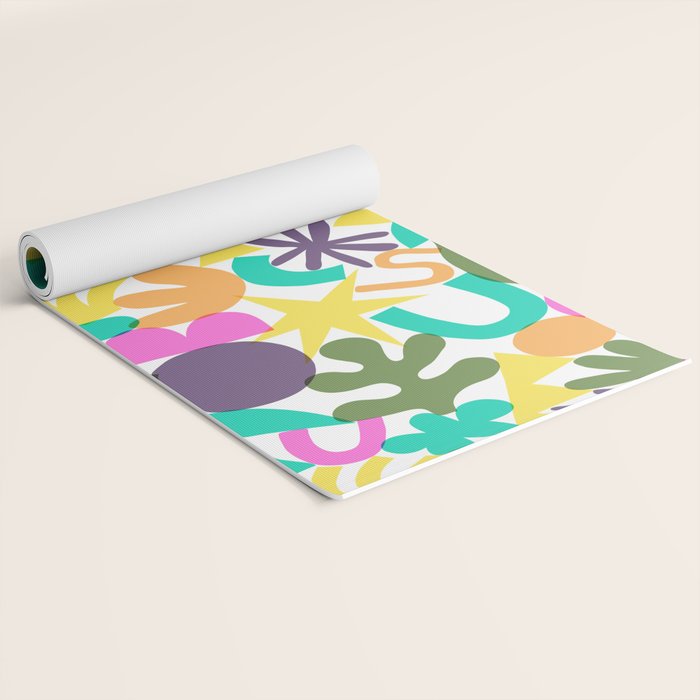 Colorful abstract organic nature shape art pattern Yoga Mat Gallery Image 2