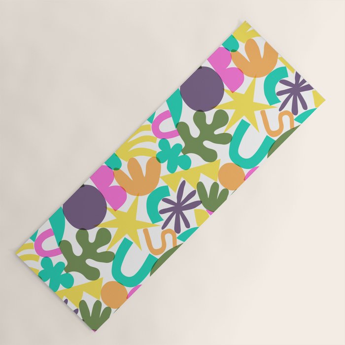 Colorful abstract organic nature shape art pattern Yoga Mat Gallery Image 1