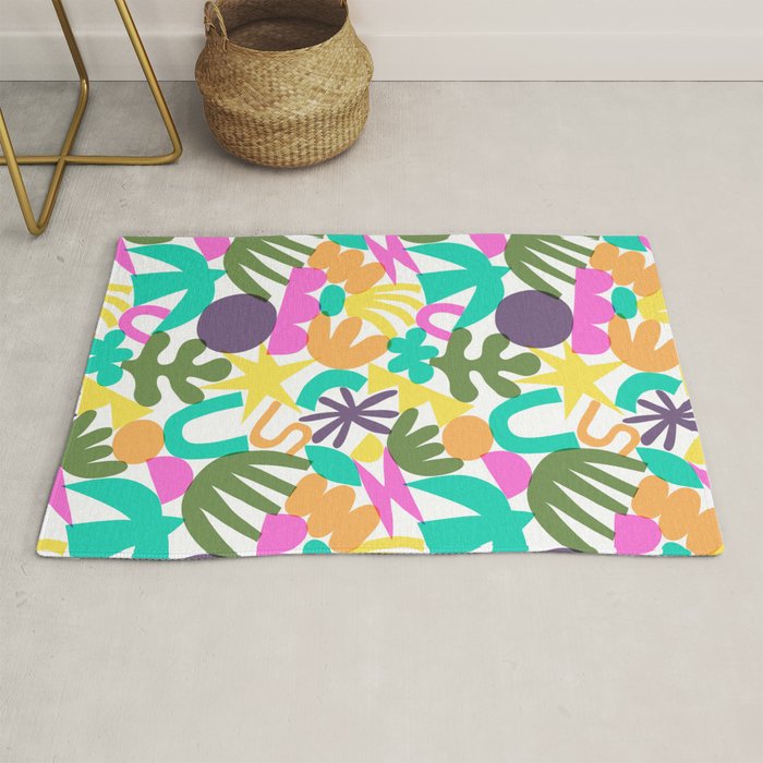 Colorful abstract organic nature shape art pattern Rug Gallery Image 1