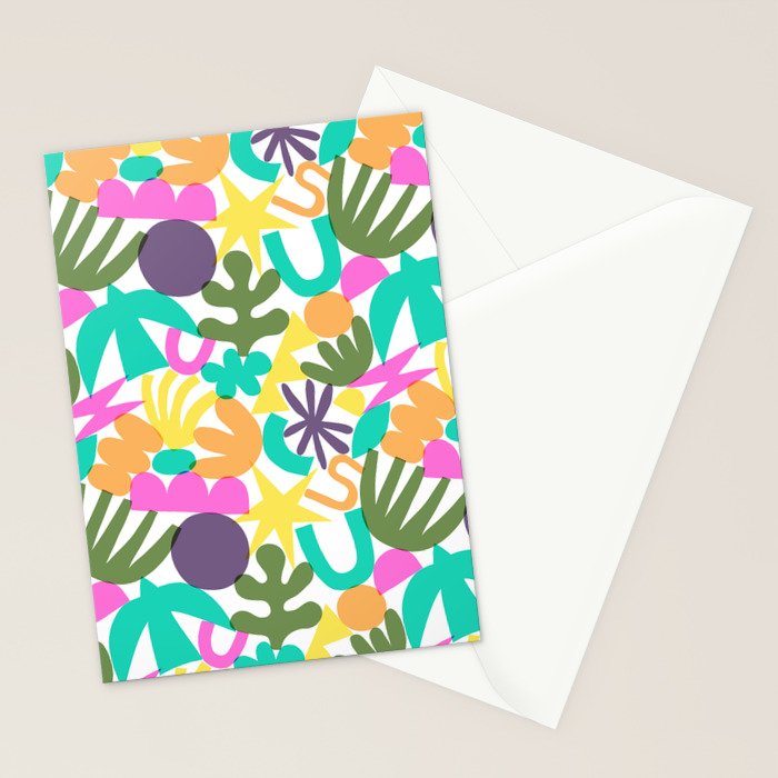 Colorful abstract organic nature shape art pattern Stationery Card Gallery Image 2