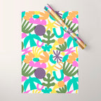 Colorful abstract organic nature shape art pattern Wrapping Paper Gallery Image 1