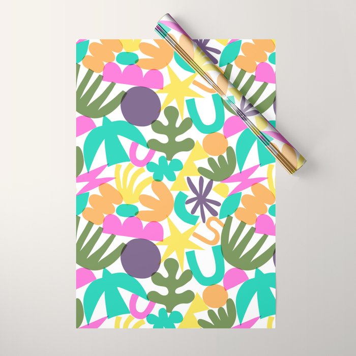 Colorful abstract organic nature shape art pattern Wrapping Paper Gallery Image 1