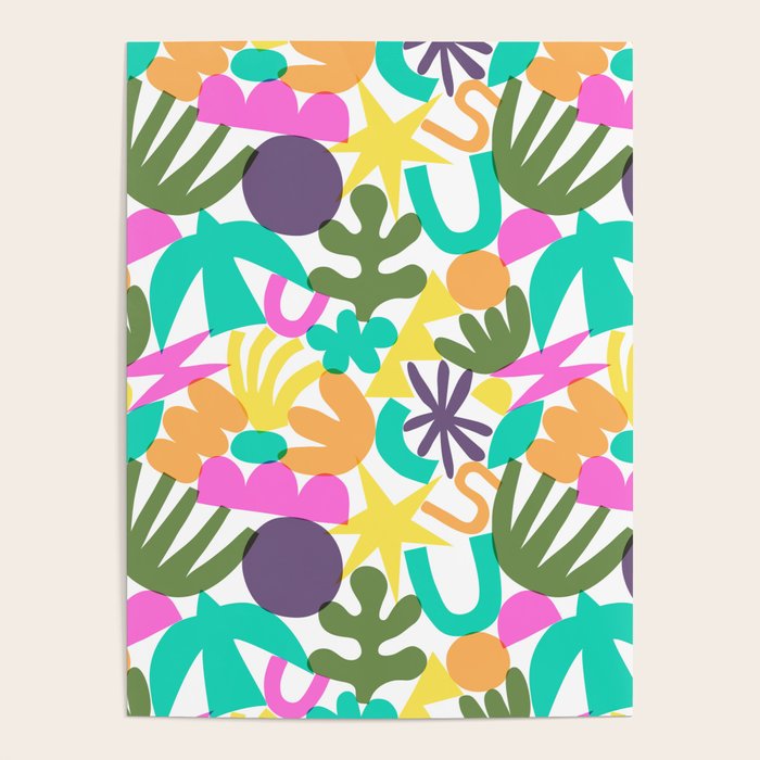 Colorful abstract organic nature shape art pattern Poster Gallery Image 1