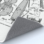 Double Bass Player Bassist Musical Instrument Vintage Patent Rug Gallery Image 4
