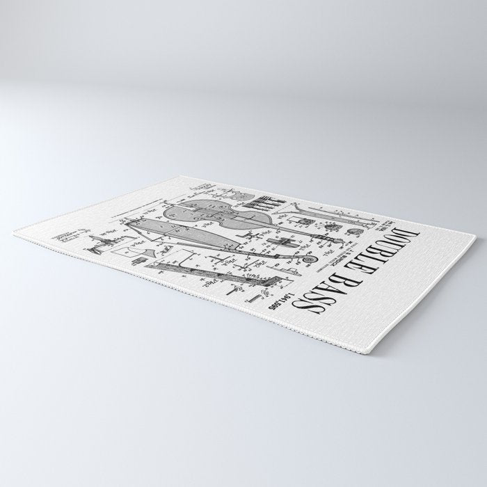 Double Bass Player Bassist Musical Instrument Vintage Patent Rug Gallery Image 3