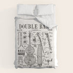 Double Bass Player Bassist Musical Instrument Vintage Patent Comforter Gallery Image 6