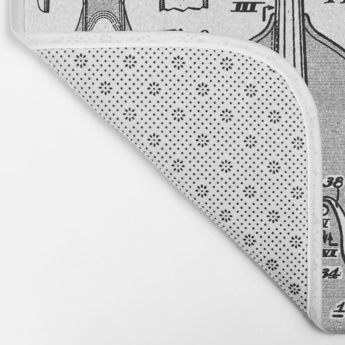 Double Bass Player Bassist Musical Instrument Vintage Patent Bath Mat Gallery Image 2