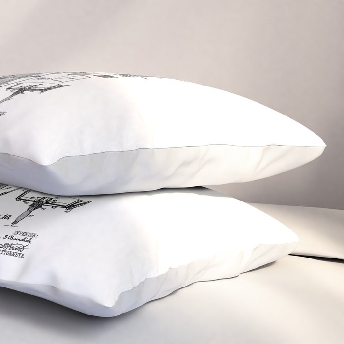 Double Bass Player Bassist Musical Instrument Vintage Patent Pillow Sham Gallery Image 3