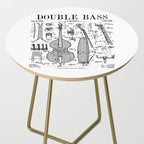 Double Bass Player Bassist Musical Instrument Vintage Patent Side Table Gallery Image 2