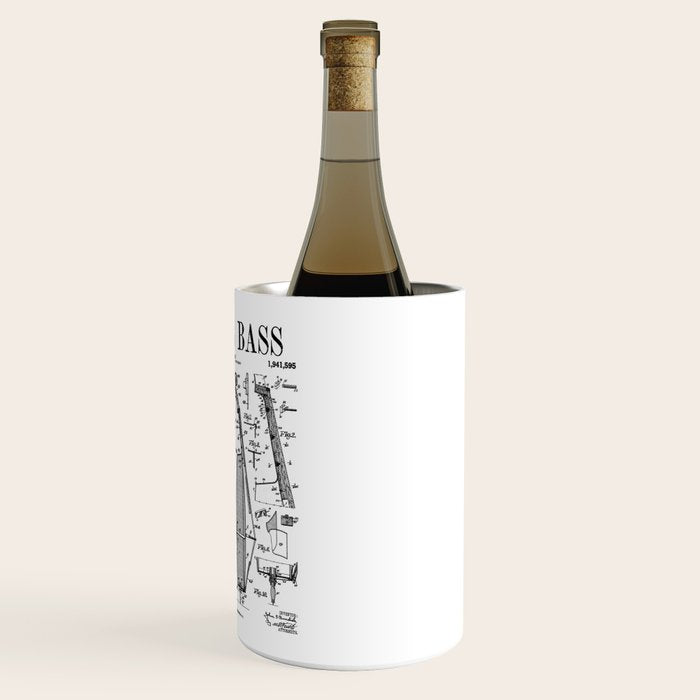 Double Bass Player Bassist Musical Instrument Vintage Patent Wine Chiller Gallery Image 3