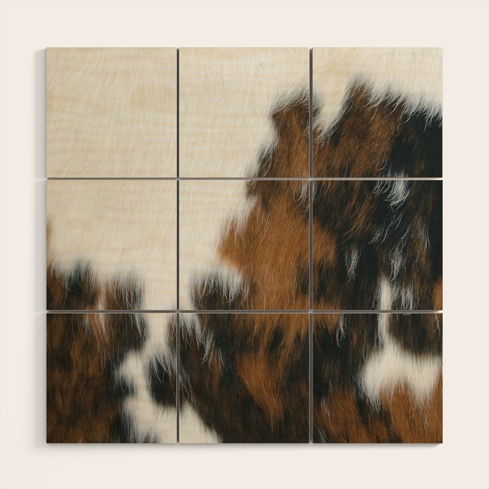Cowhide Faux Texture  Wood Wall Art Gallery Image 1