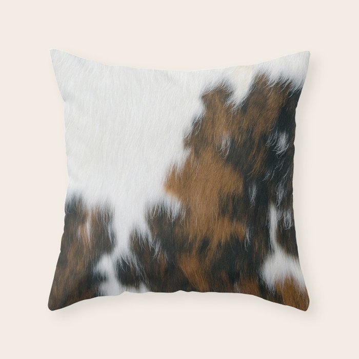Cowhide Faux Texture  Throw Pillow Gallery Image 6